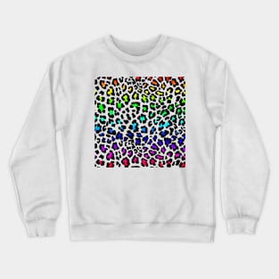 Rainbow Gradient Leopard Print Crewneck Sweatshirt